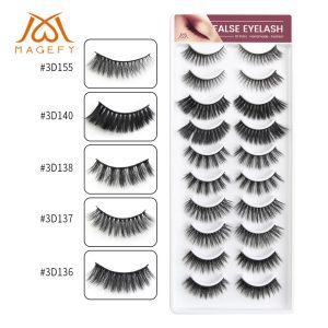 Magefy 10Pairs Handmade Mink Eyelash